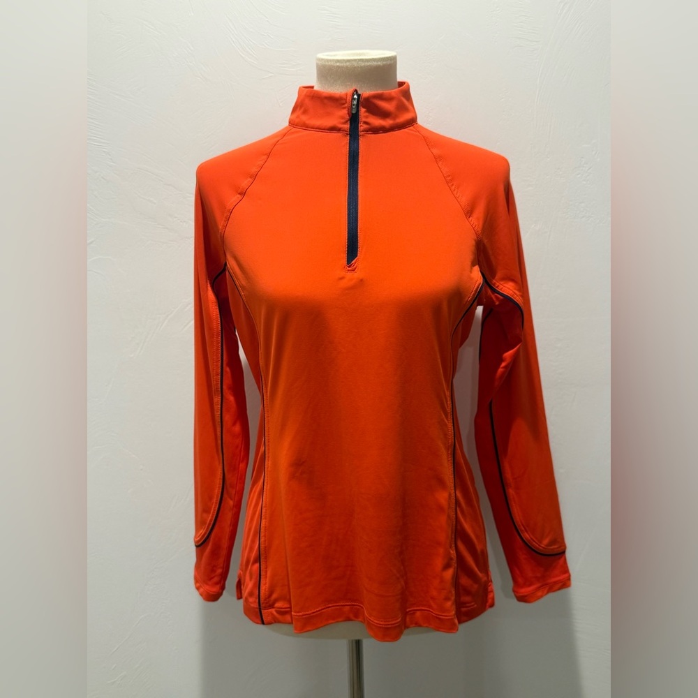 Peter Millar Lightweight Sun Comfort Orange Quarter-Zip Women's Top